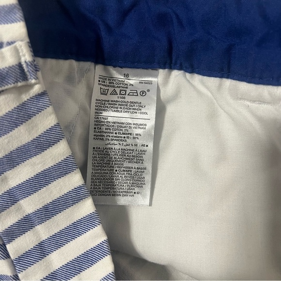 Old Navy Women's Everyday Shorts Plus Size 16 Navy & White Striped Cotton EUC - Picture 6 of 8